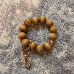 Wooden Bead Wrist Keychain